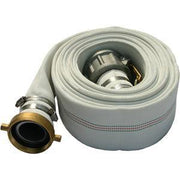 The fire hose type Fill Hose is available in 25 and 50 foot lengths with a polyester design. One end has a camlock fitting to attach to the jetter's fill pipe.  The opposite end is set to attach to a fire hydrant fitting.
