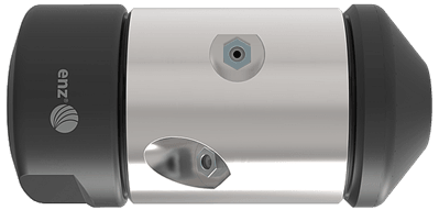 ENZ KBR Nozzle, a combination of radial and semi-radial jets, allowing for effective cleaning, removal of deposits, and flushing of debris. 
