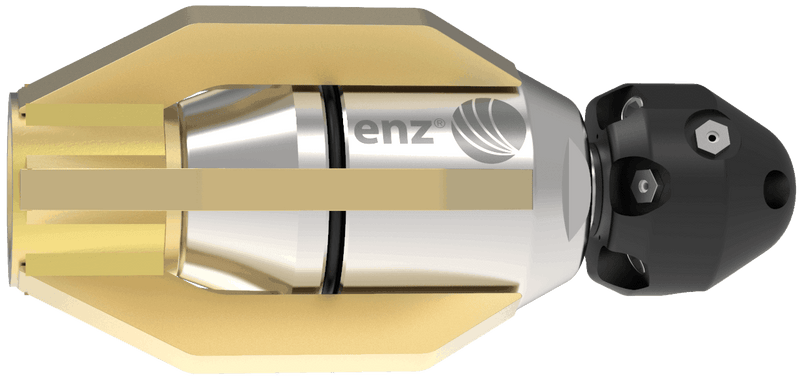 Close-up view of a ENZ Sewer Jetter Nozzle.