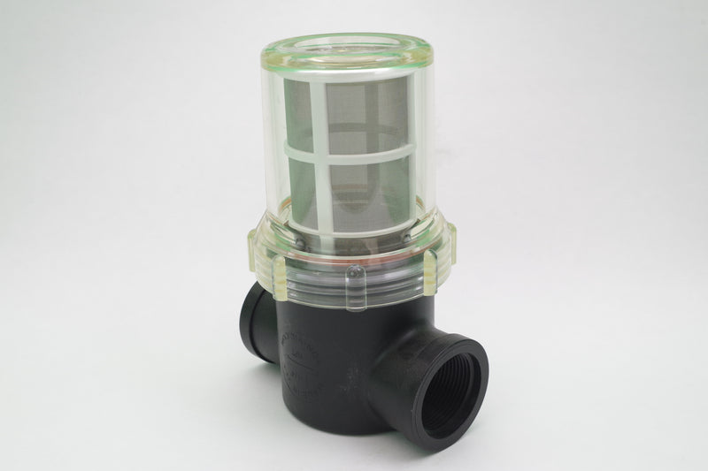 Pneumatic component with a clear cylindrical section on a white background