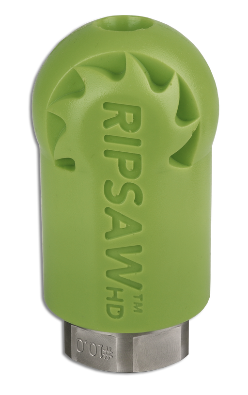 Ripsaw HD spinner-tip nozzle, engineered for optimal rotation to enhance digging power, improve control, and reduce wear, extending the nozzle's lifespan.