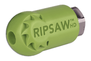 Side view of Ripsaw HD spinner-tip nozzle, engineered for optimal rotation to enhance digging power, improve control, and reduce wear, extending the nozzle's lifespan.