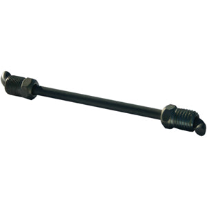 Adapter Rods are used for fastening cutters and tools to the end of sewer rods.  This 7" Adapter Rod has a fine thread left hand nut on one end and a right hand coarse nut on the opposite end.