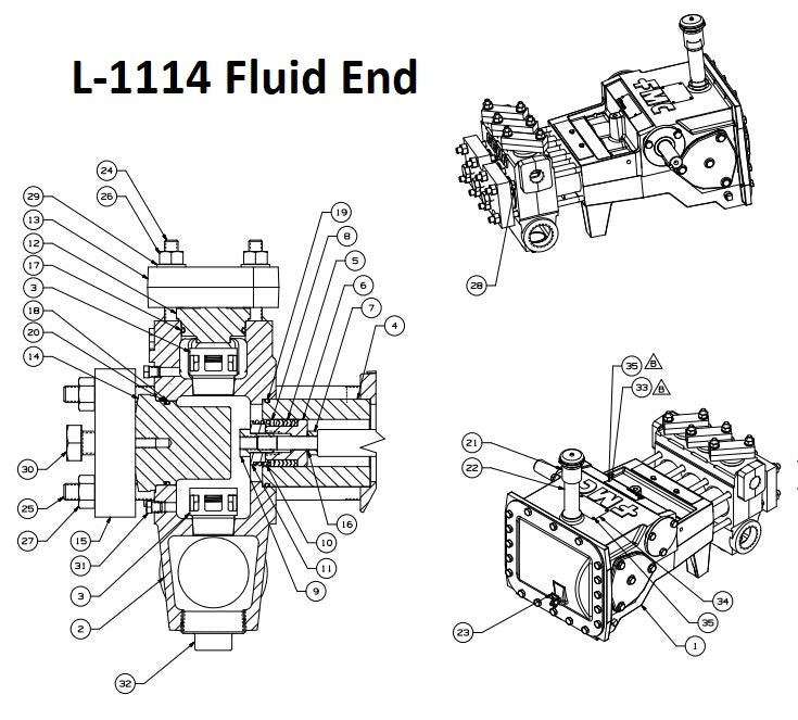 Schematic showing the L-1114 Fluid End Pump